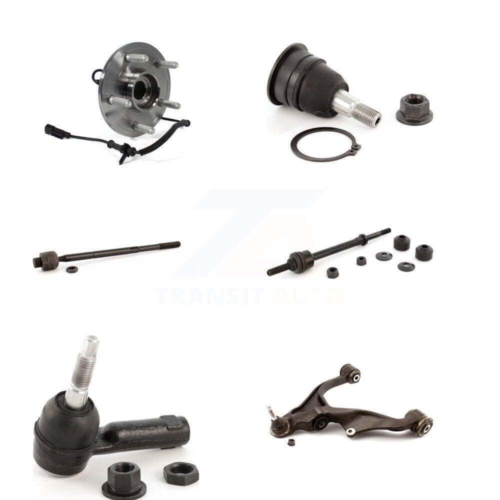 Hub Bearing Lower Control Arm Upper Ball Joint Tie Rod & Link Front Left Kit For