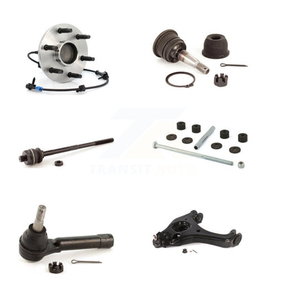 Hub Bearing Lower Arm Upper Ball Joint Tie Rod Link Front Left Kit (6Pc) For GMC