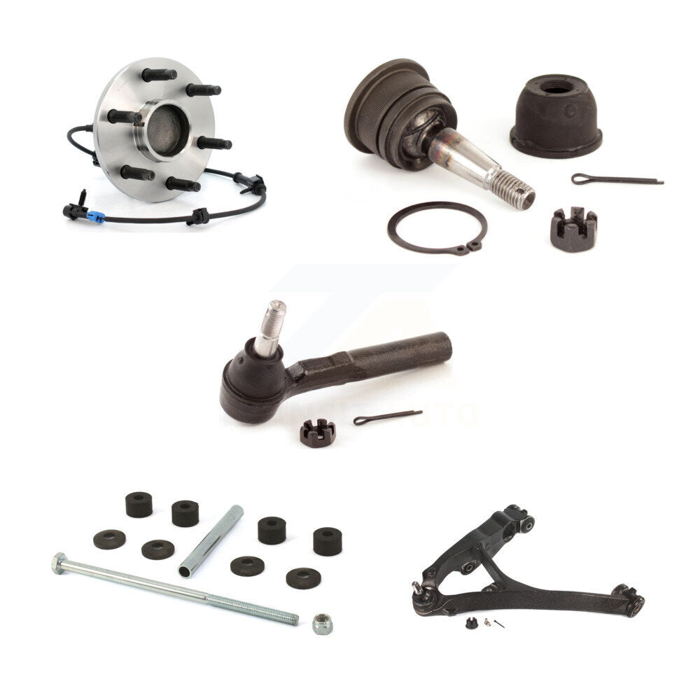 Hub Bearing Lower Arm Upper Ball Joint Outer Tie Rod Link Front Left Kit For GMC