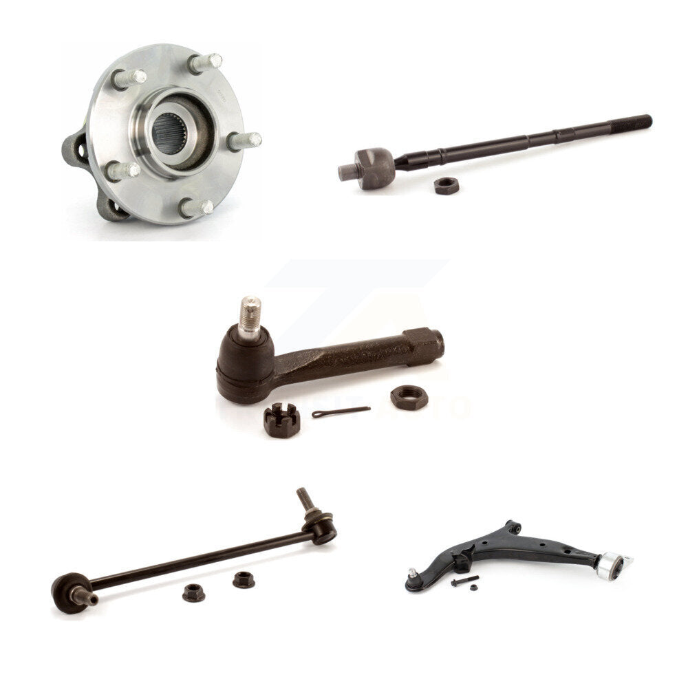 Hub Bearing Lower Control Arm Tie Rod Link Front Left Kit (5Pc) For Nissan Quest