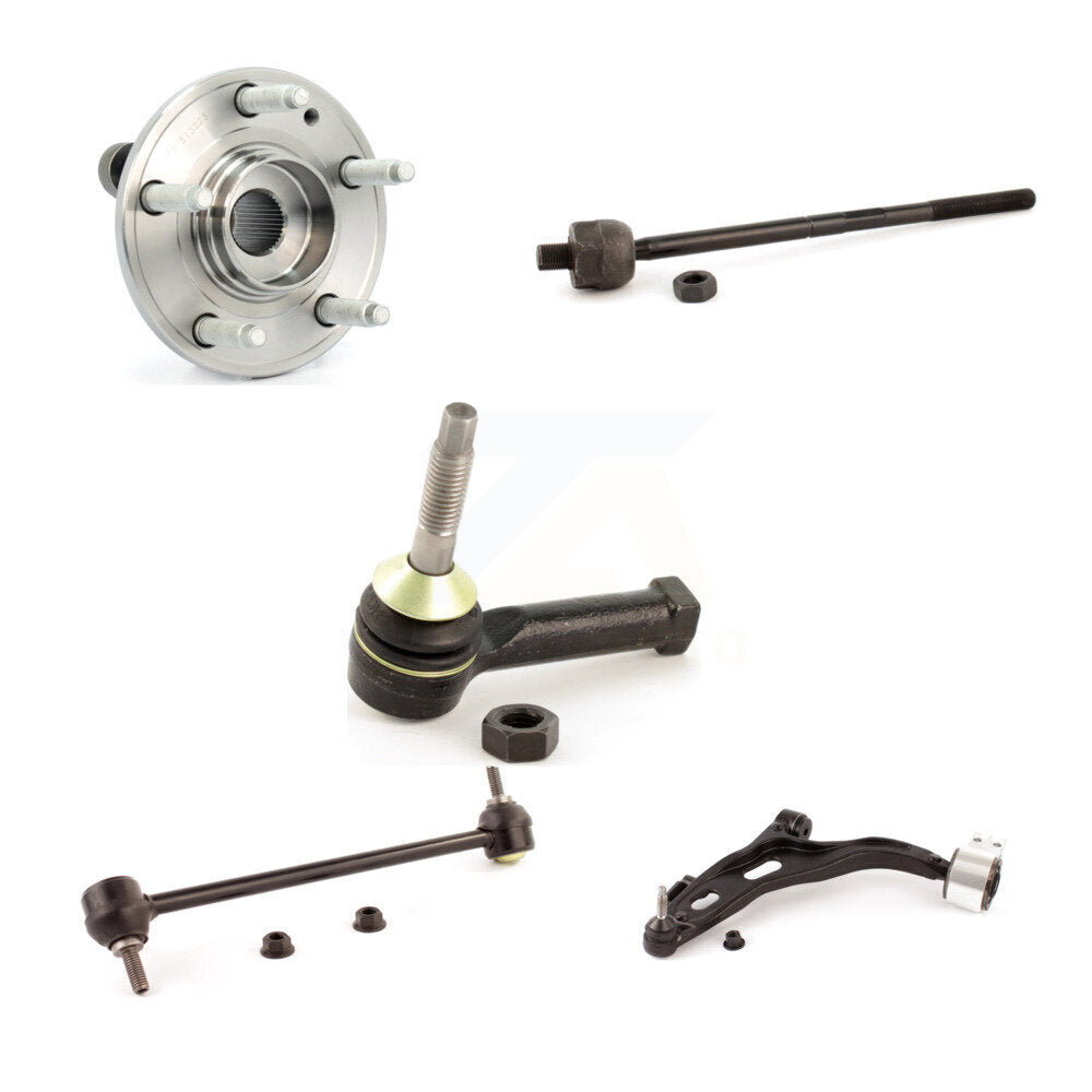 Hub Bearing Lower Control Arm Tie Rod & Link Front Left Kit (5Pc) For Ford Five