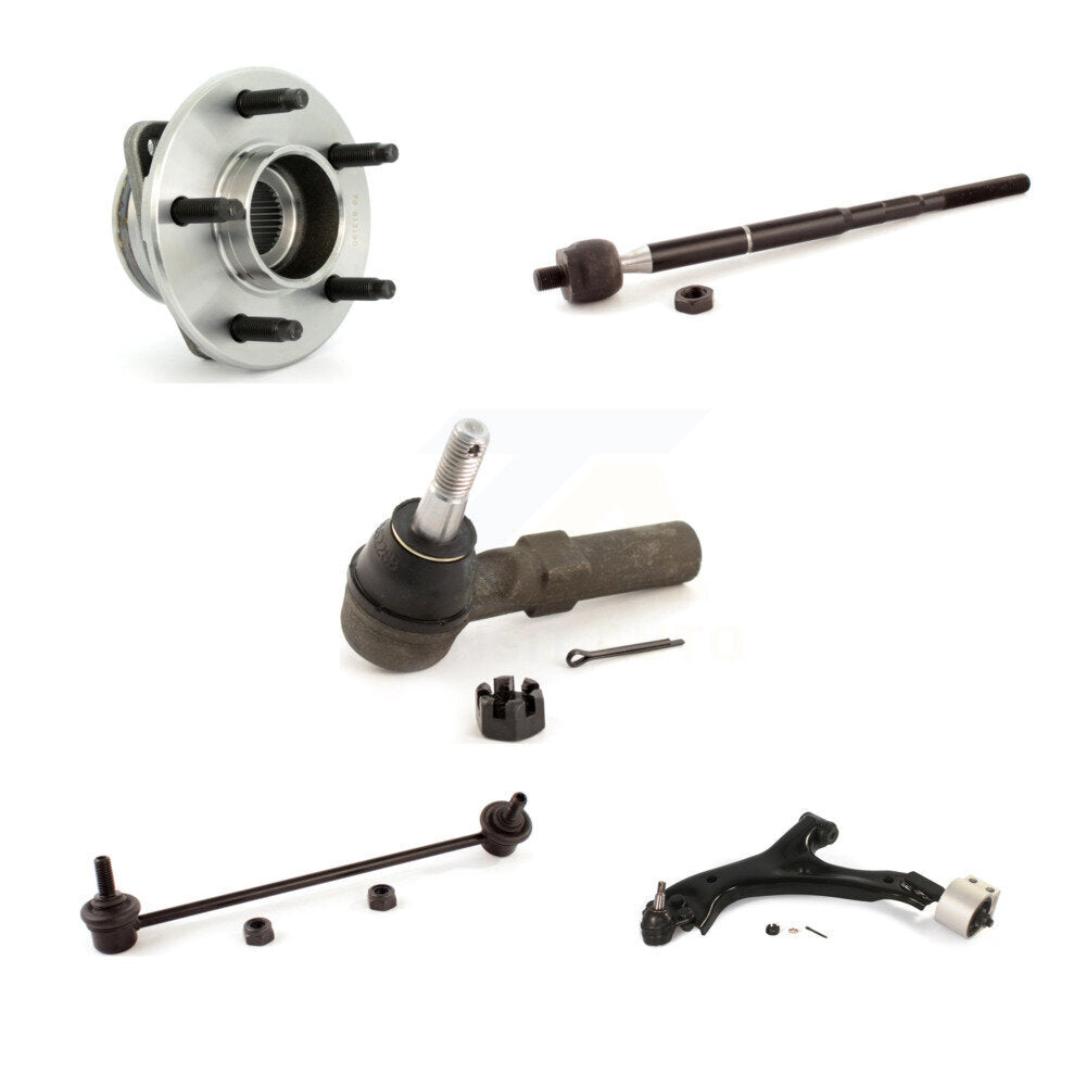 Hub Bearing Lower Control Arm Tie Rod & Link Front Left Kit (5Pc) For Saturn Vue