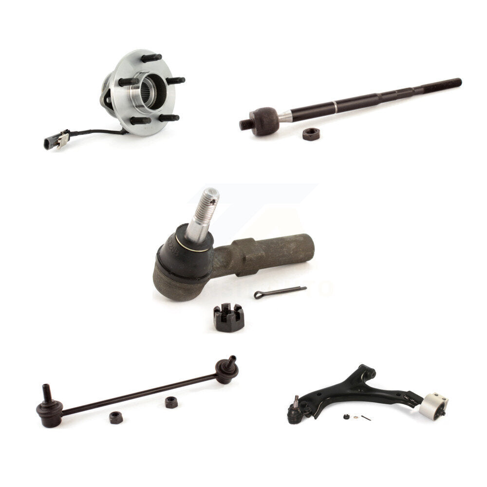 Hub Bearing Lower Control Arm Tie Rod & Link Front Left Kit (5Pc) For Saturn Vue