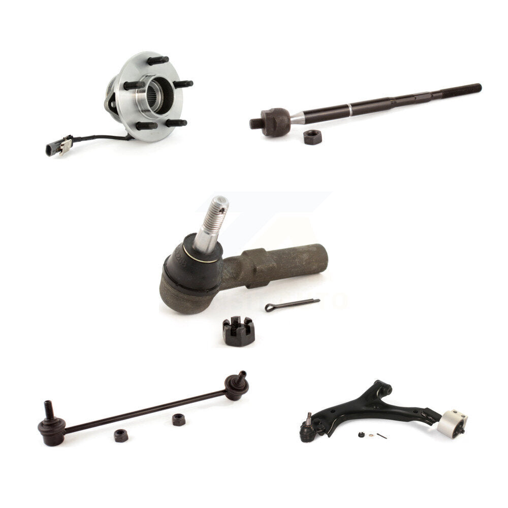 Hub Bearing Lower Control Arm Tie Rod & Link Front Left Kit (5Pc) For Chevrolet