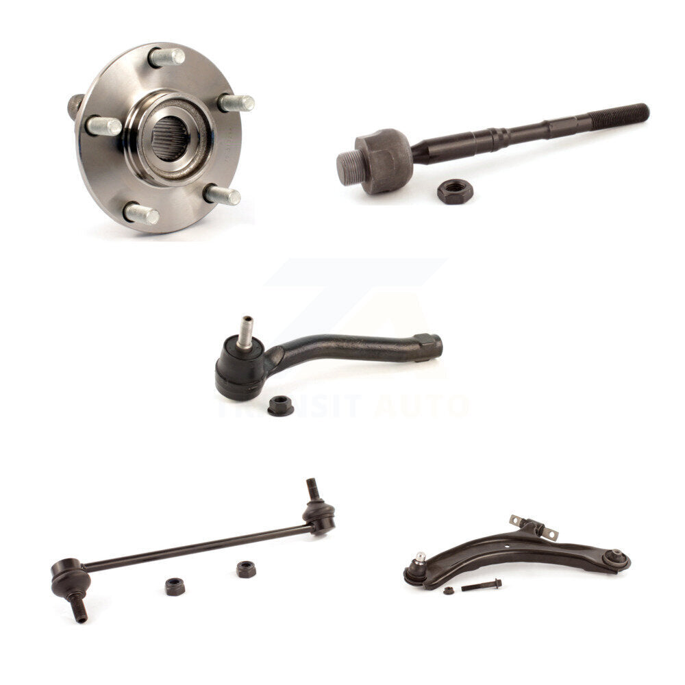 Hub Bearing Lower Control Arm Tie Rod Link Front Left Kit (5Pc) For Nissan Rogue