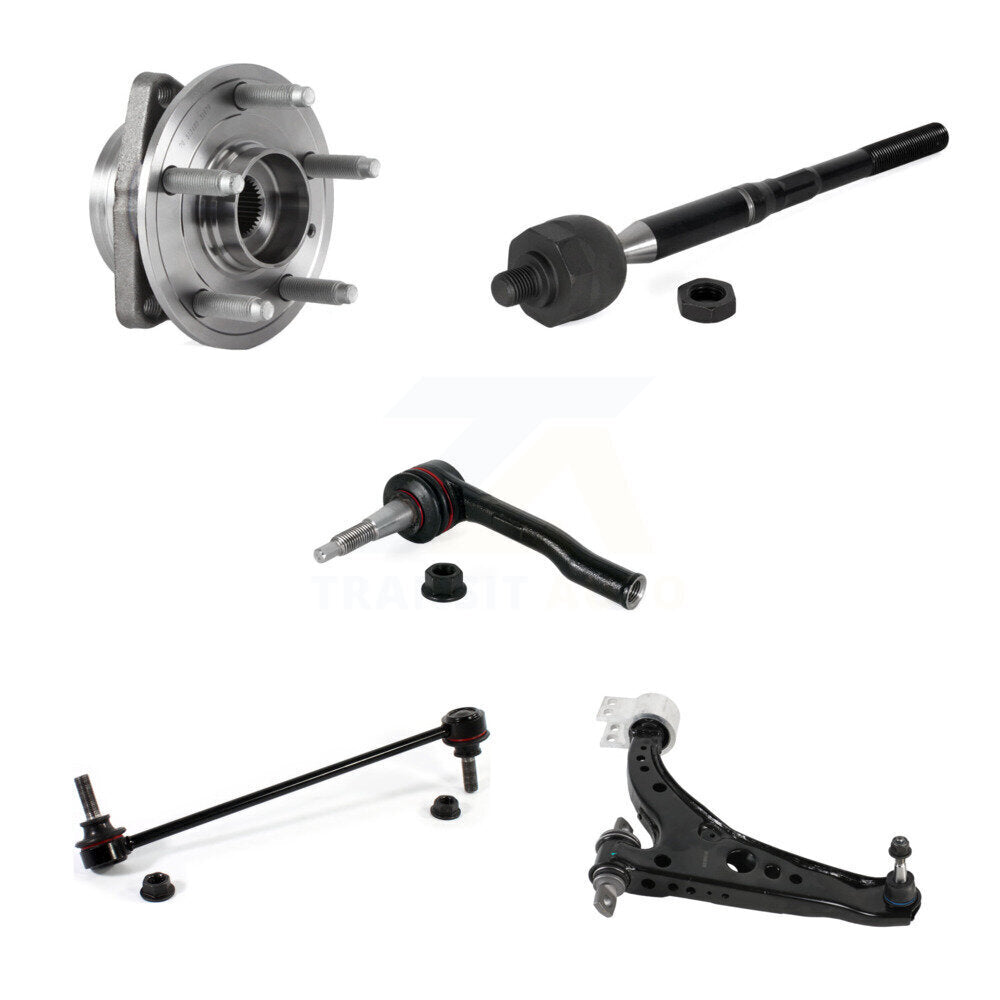 Hub Bearing Lower Arm Tie Rod Link Front Left Kit (5Pc) For Chevrolet Cruze Volt