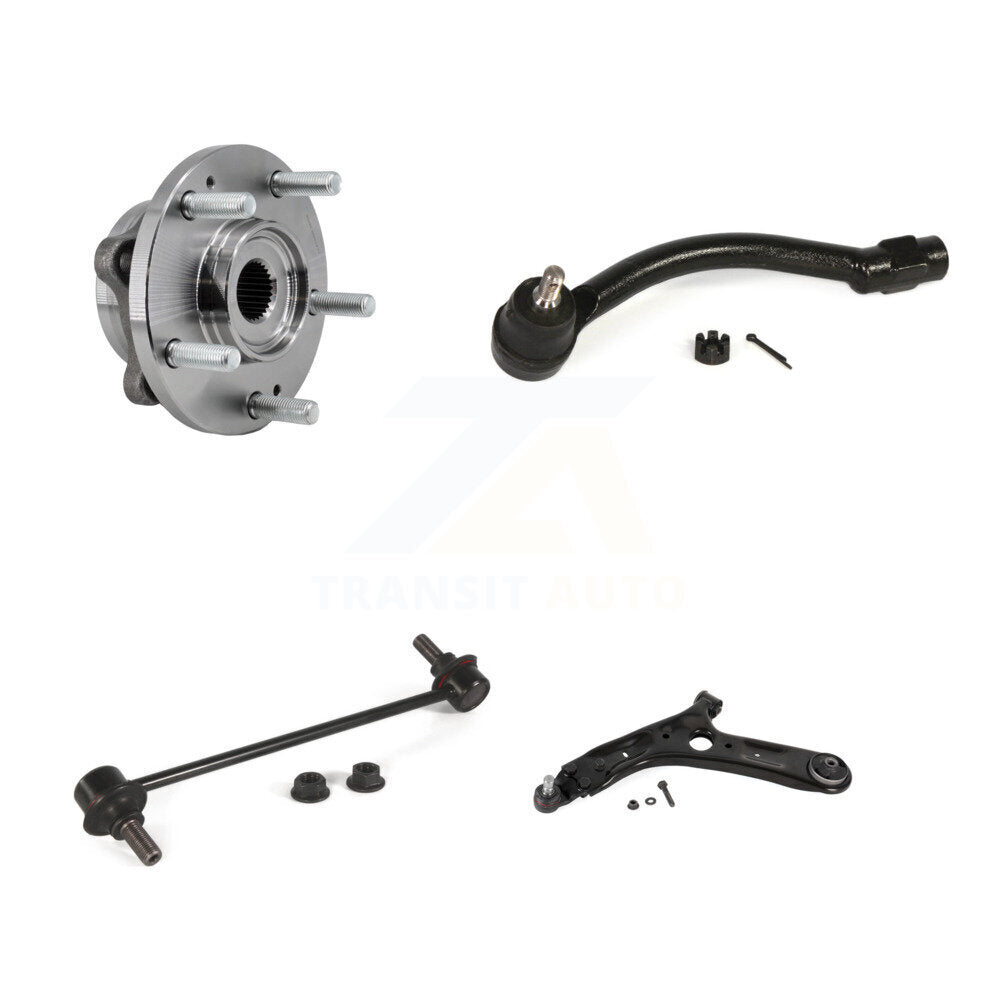 Hub Bearing Lower Arm Outer Tie Rod & Link Front Left Kit For 2017-2019 Kia Soul