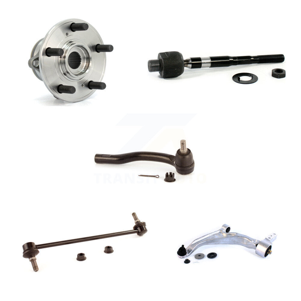 Hub Bearing Lower Control Arm Tie Rod Link Front Left Kit (5Pc) For Honda Pilot
