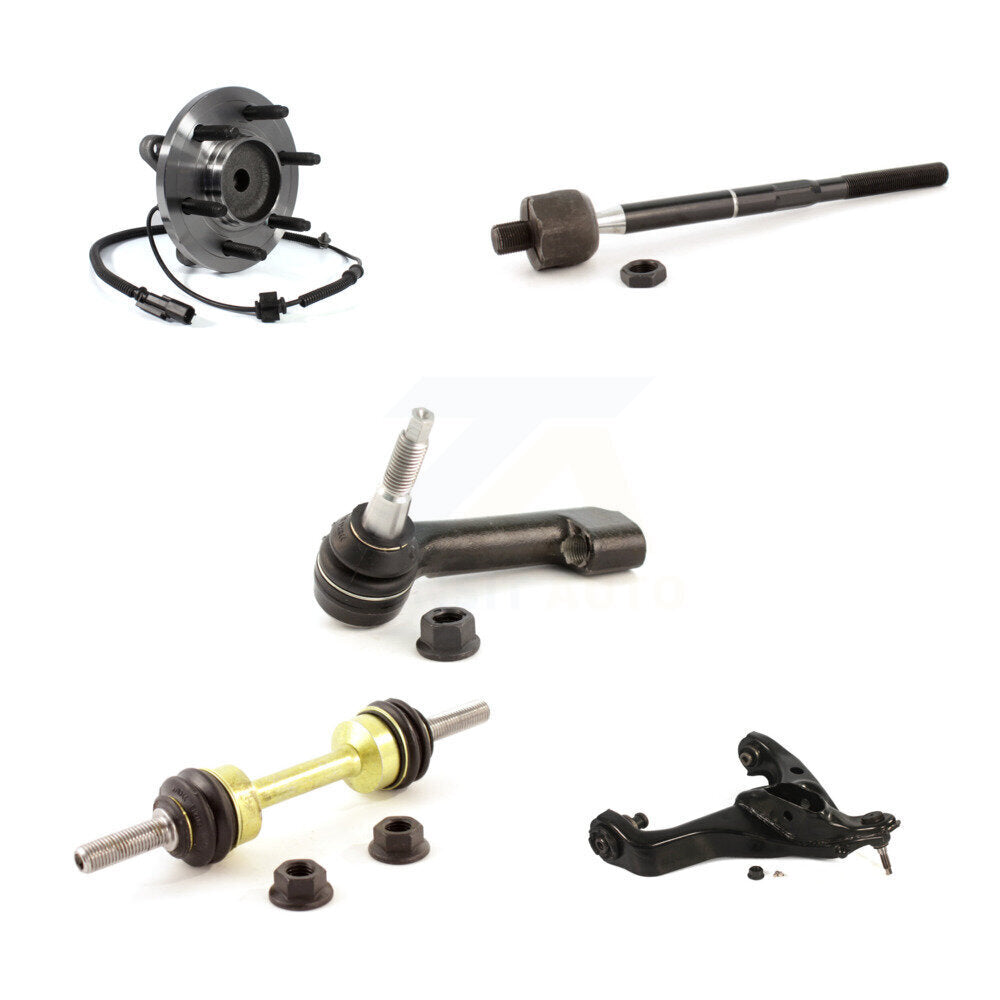 Hub Bearing Lower Control Arm Tie Rod & Link Front Left Kit (5Pc) For Ford F-150