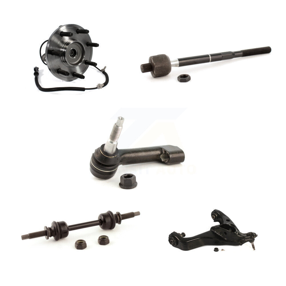 Hub Bearing Lower Control Arm Tie Rod & Link Front Left Kit (5Pc) For Ford F-150