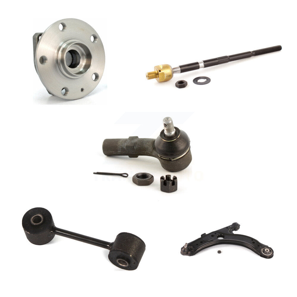 Hub Bearing Lower Arm Tie Rod Link Front Left Kit (5Pc) For Volkswagen Golf City