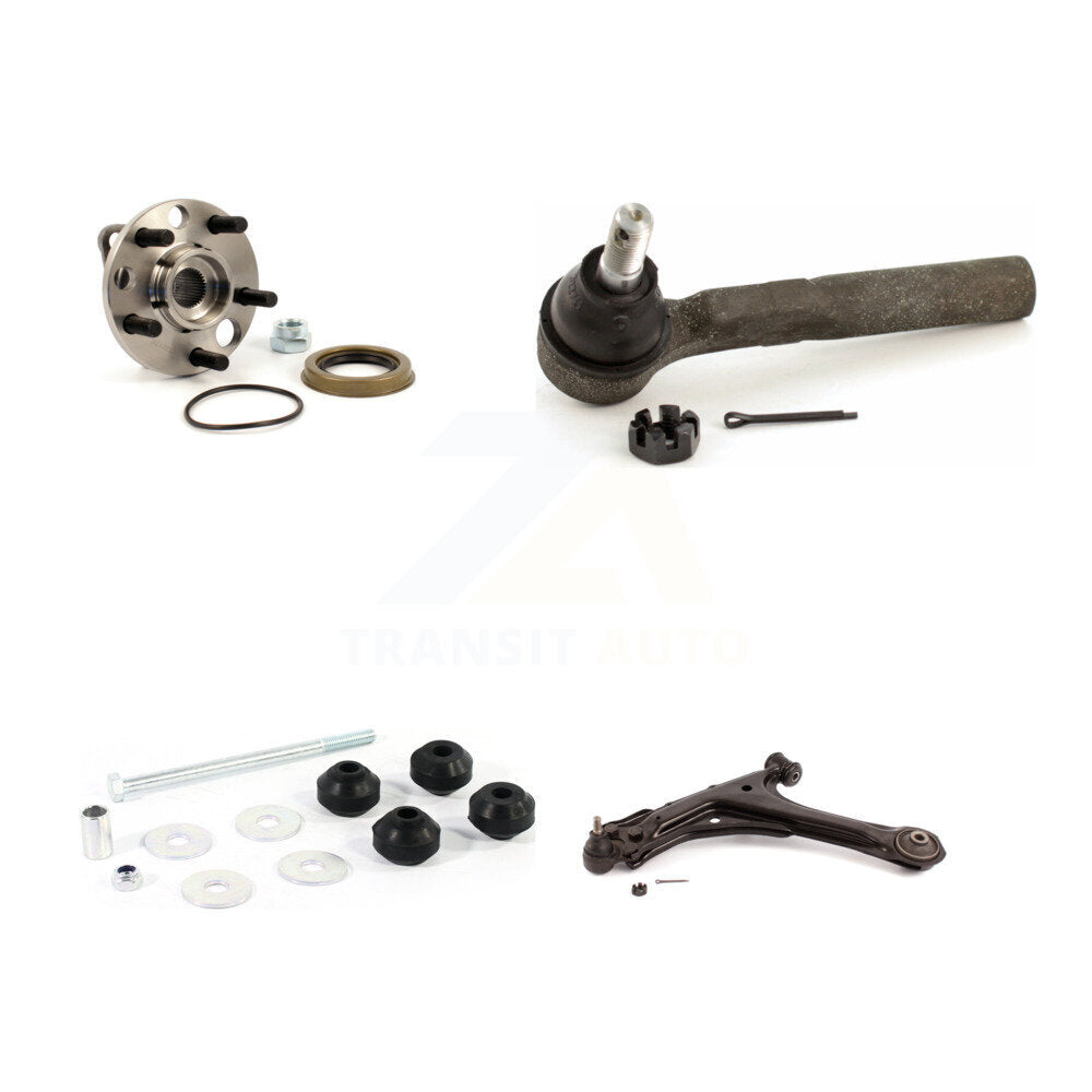 Hub Bearing Lower Arm Outer Tie Rod & Link Front Left Kit For Chevrolet Cavalier
