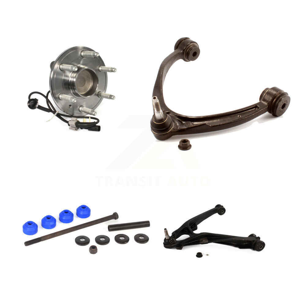 Hub Bearing Lower Upper Control Arm Link Front Right Kit For GMC Sierra 1500 RWD