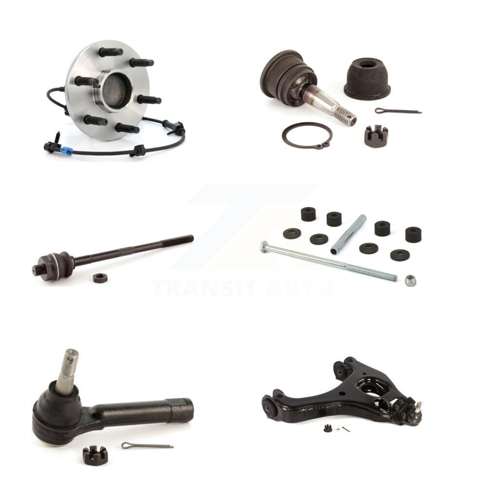 Bearing Lower Arm Upper Ball Joint Tie Rod & Link Front Right Kit (6Pc) For GMC