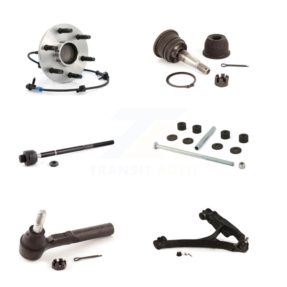 Bearing Lower Arm Upper Ball Joint Tie Rod & Link Front Right Kit (6Pc) For GMC