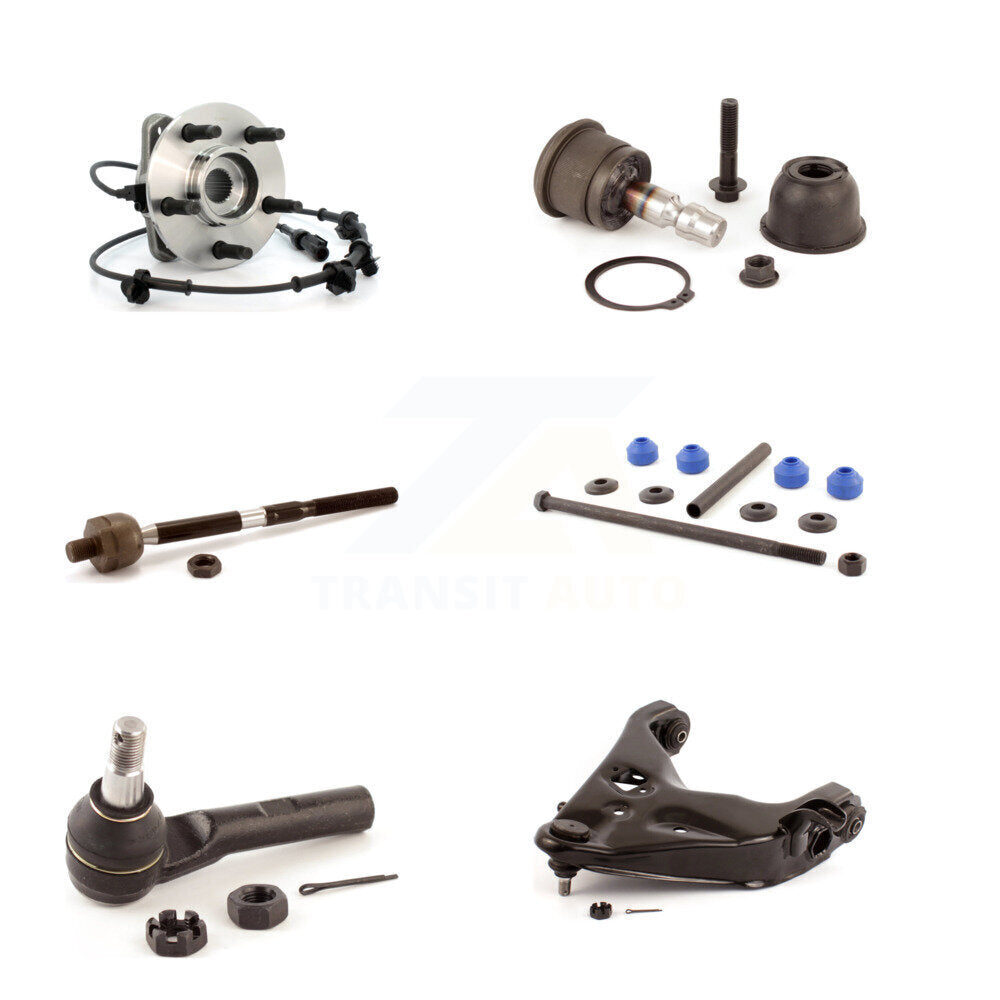 Bearing Lower Arm Upper Ball Joint Tie Rod & Link Front Right Kit (6Pc) For Ford