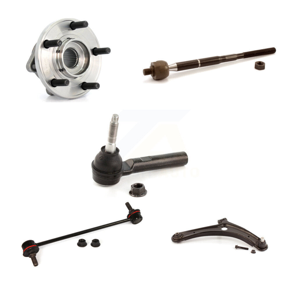 Hub Bearing Lower Arm Tie Rod Link Front Right Kit (5Pc) For 2009 Dodge Caliber