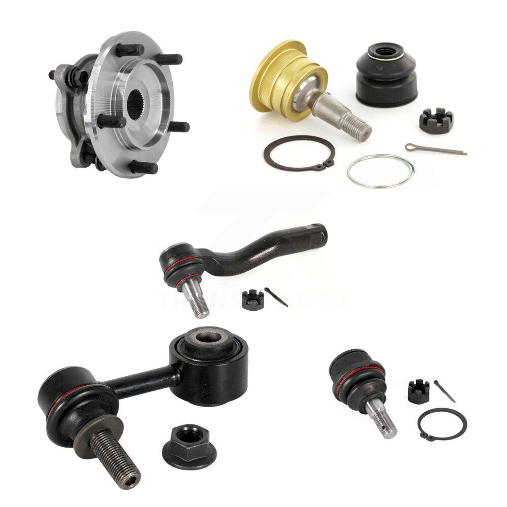 Bearing Upper Lower Ball Joint Outer Tie Rod & Link Front Left Kit (5Pc) For 4WD
