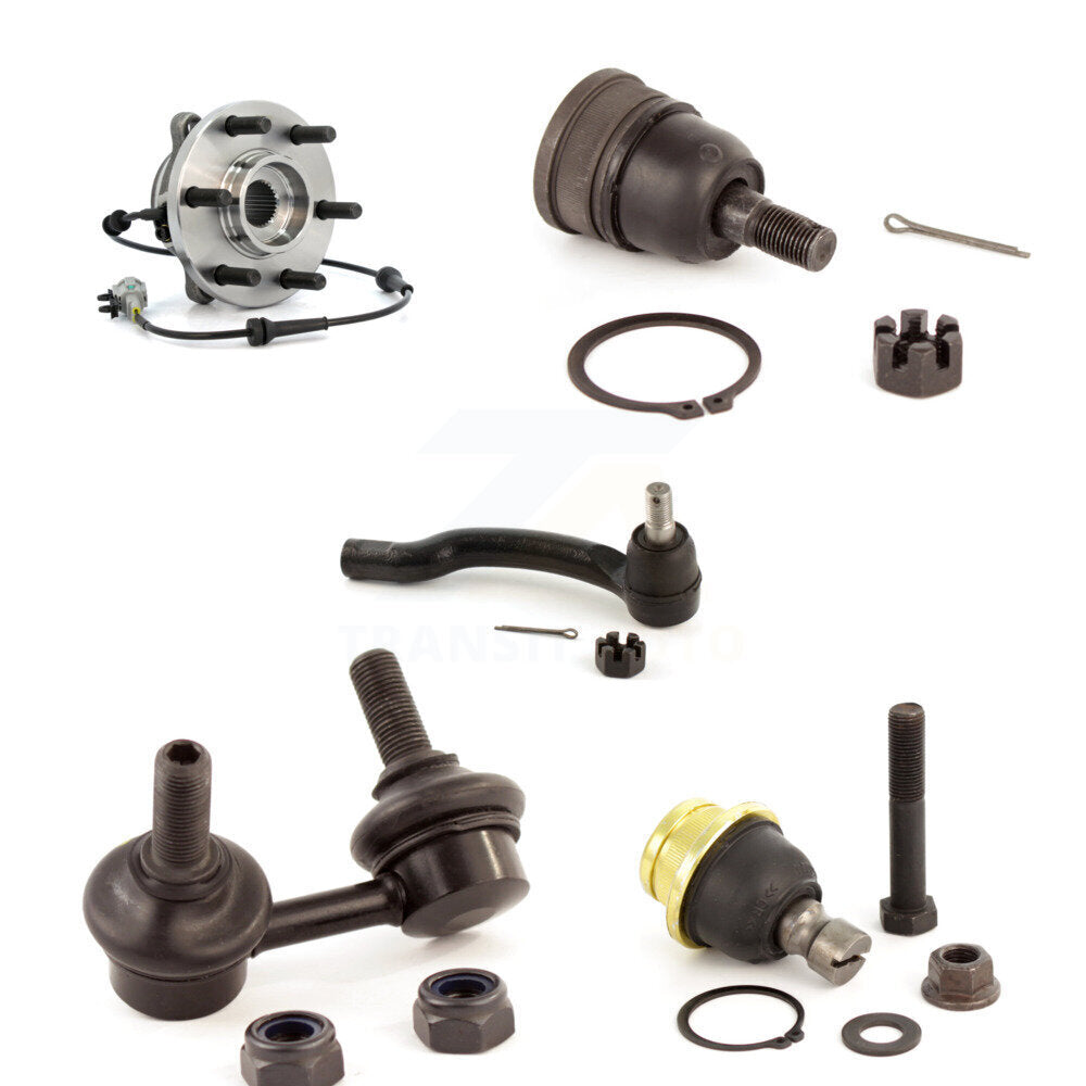 Bearing Upper Lower Ball Joint Outer Tie Rod & Link Front Left Kit (5Pc) For 4WD