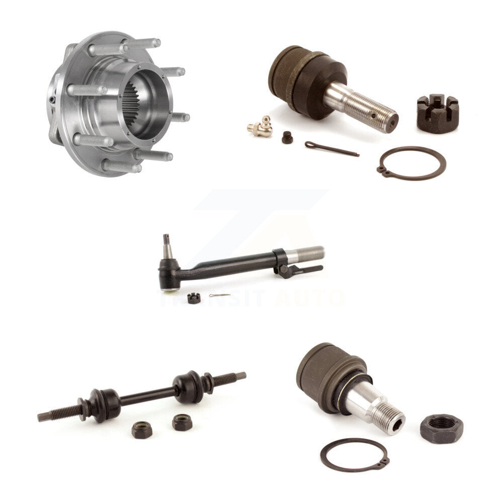 Bearing Upper Lower Ball Joint Outer Tie Rod & Sway Bar Link Front Left Kit For
