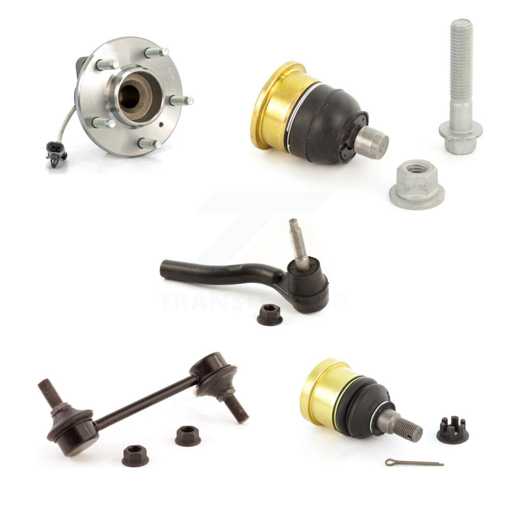 Bearing Upper Lower Ball Joint Outer Tie Rod & Sway Bar Link Front Left Kit For