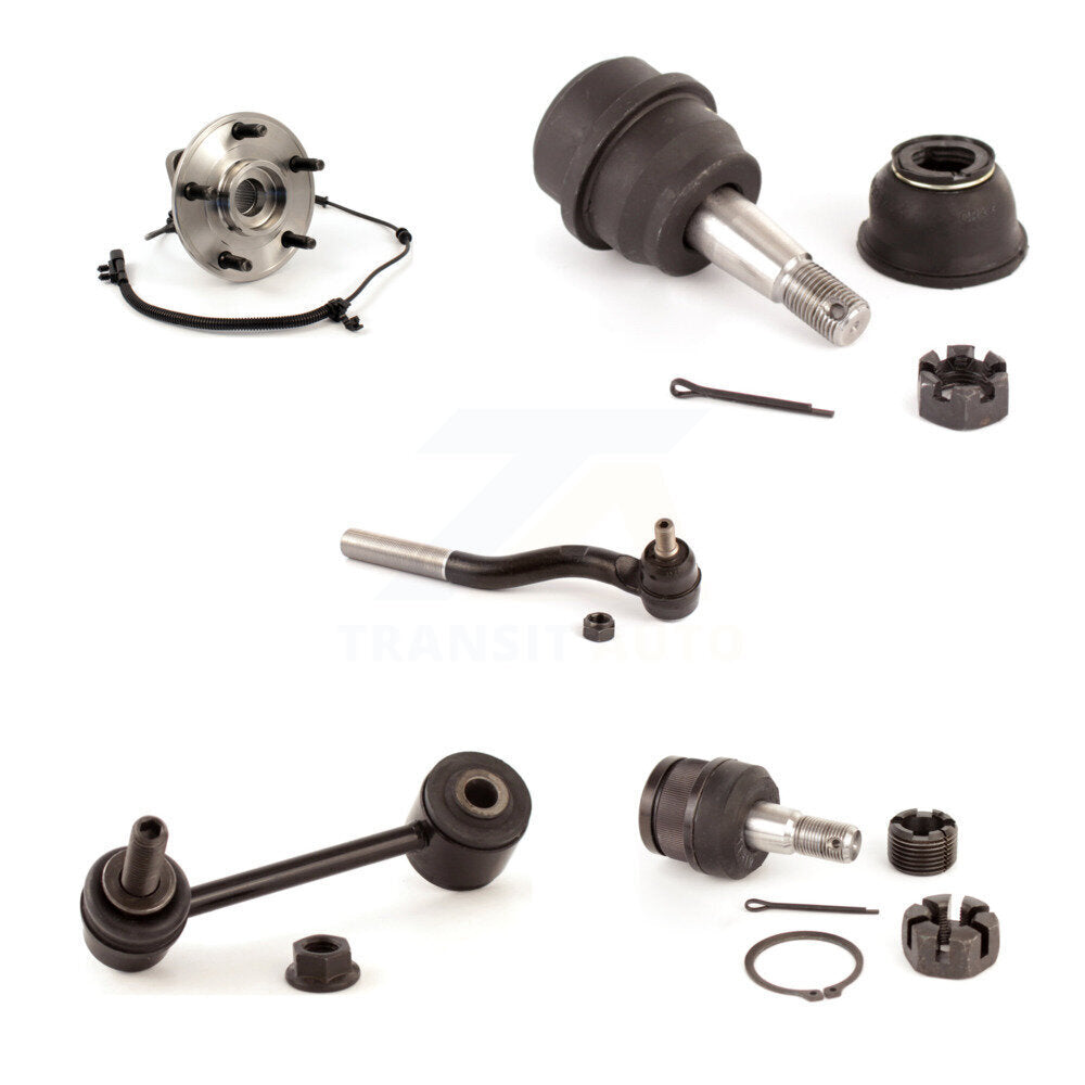 Bearing Upper Lower Ball Joint Outer Tie Rod & Sway Bar Link Front Left Kit For