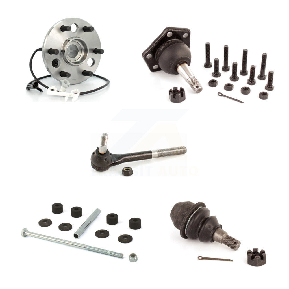 Hub Bearing Upper Lower Ball Joint Outer Tie Rod End Sway Bar Link Front Kit For