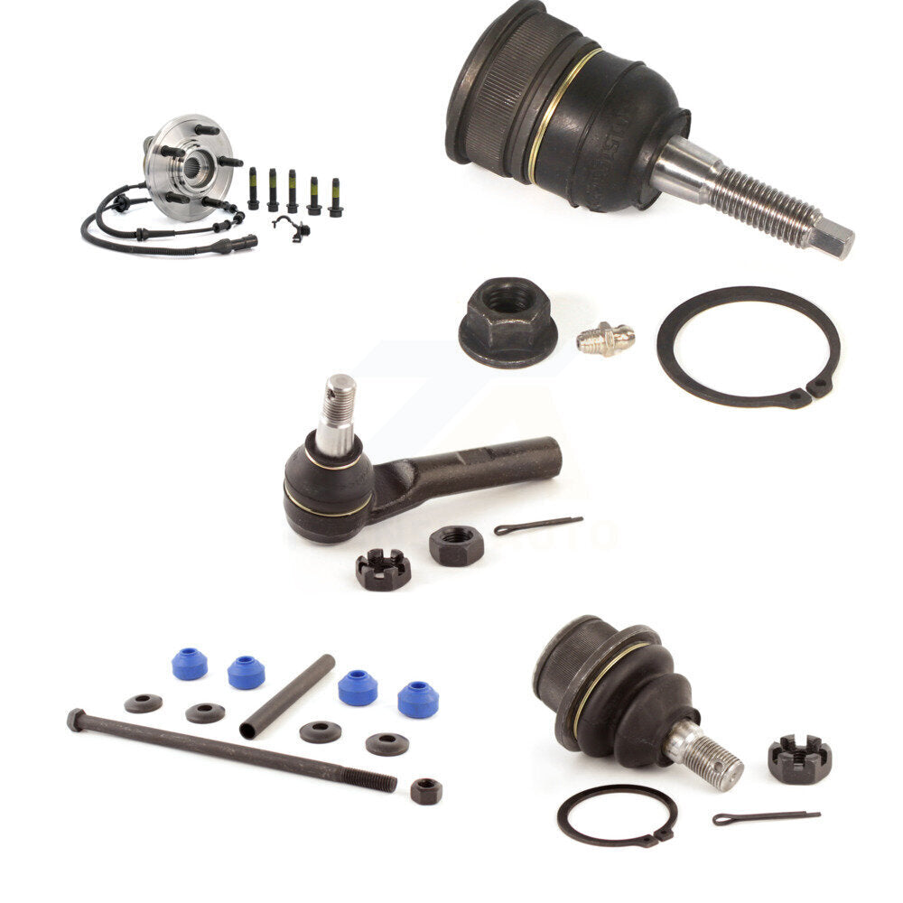 Hub Bearing Upper Lower Ball Joint Outer Tie Rod & Link Front Kit (5Pc) For Ford