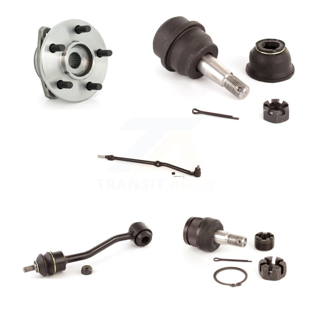 Bearing Upper Lower Ball Joint Outer Tie Rod Link Front Right Kit (5Pc) For Jeep