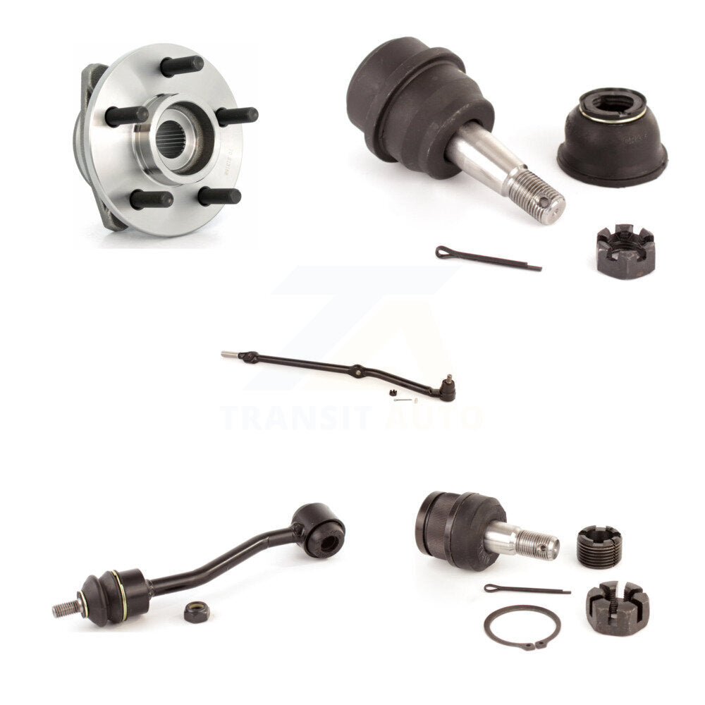 Bearing Upper Lower Ball Joint Outer Tie Rod Link Front Right Kit (5Pc) For Jeep