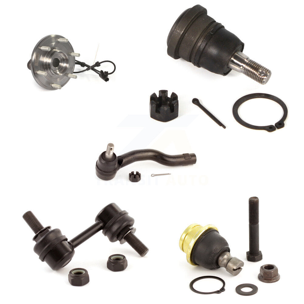Hub Bearing Upper Lower Ball Joint Outer Tie Rod Link Front Right Kit For Nissan