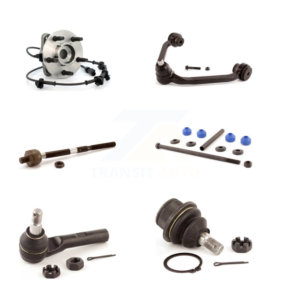 Bearing Upper Arm Lower Ball Joint Tie Rod & Link Front Left Kit (6Pc) For Ford