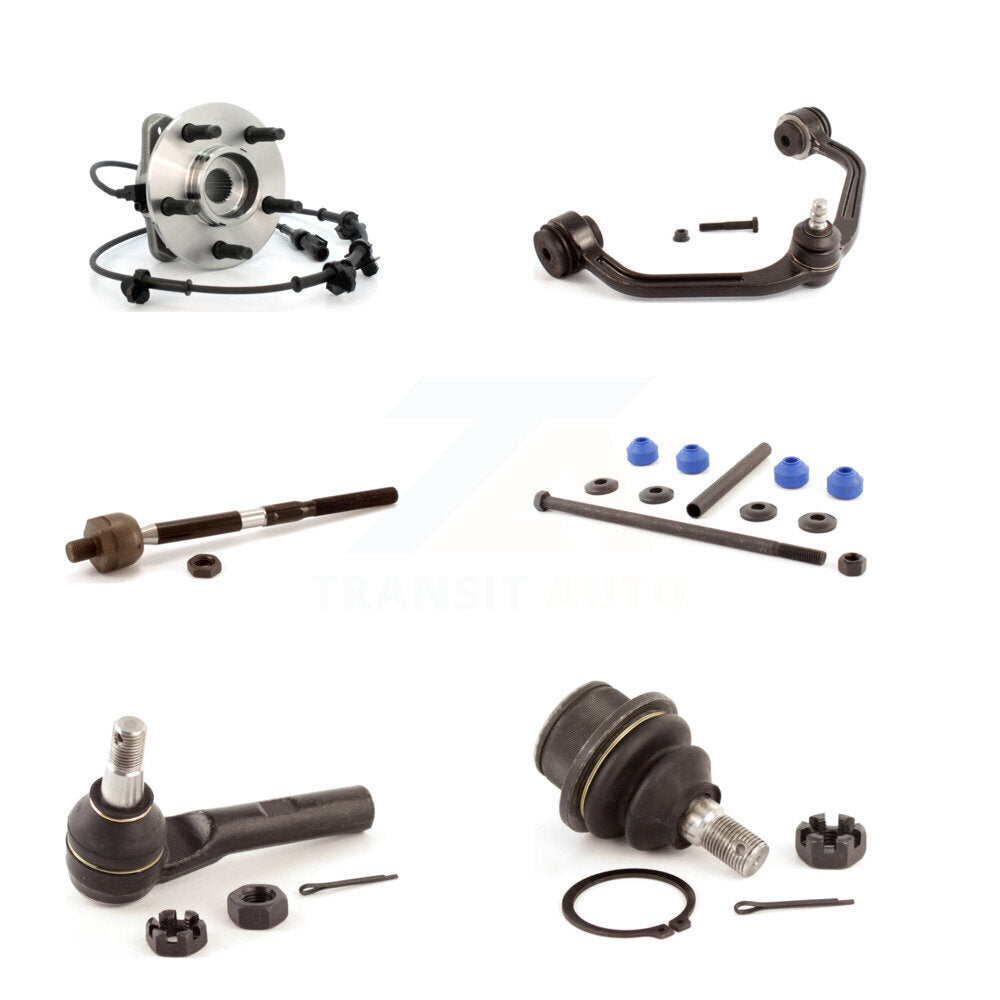 Bearing Upper Arm Lower Ball Joint Tie Rod & Link Front Left Kit (6Pc) For Ford