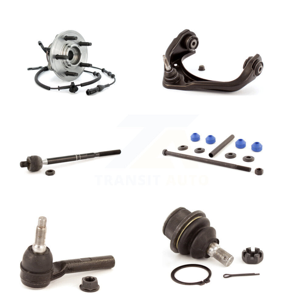 Bearing Upper Arm Lower Ball Joint Tie Rod & Link Front Left Kit (6Pc) For Ford