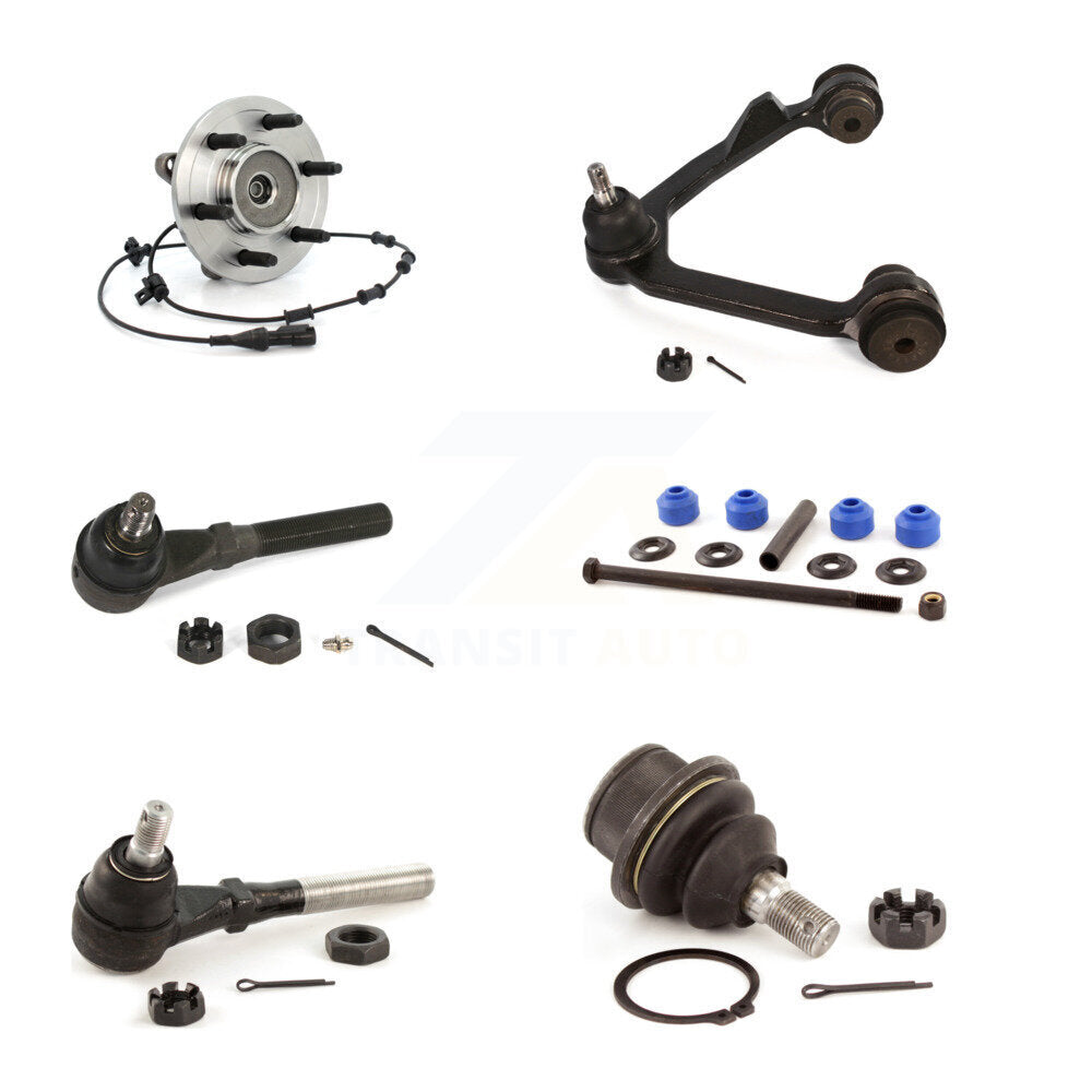 Bearing Upper Arm Lower Ball Joint Tie Rod & Link Front Left Kit (6Pc) For Ford