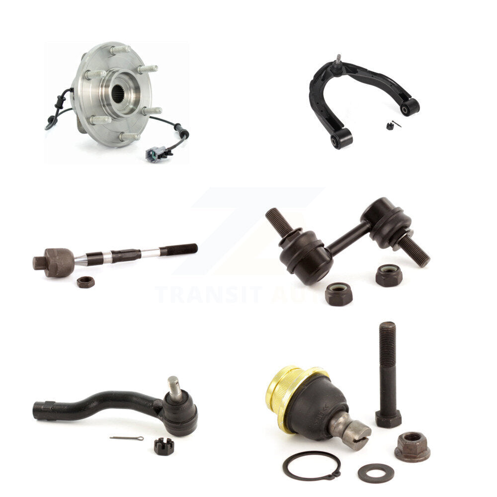 Bearing Upper Arm Lower Ball Joint Tie Rod Link Front Left Kit (6Pc) For Nissan