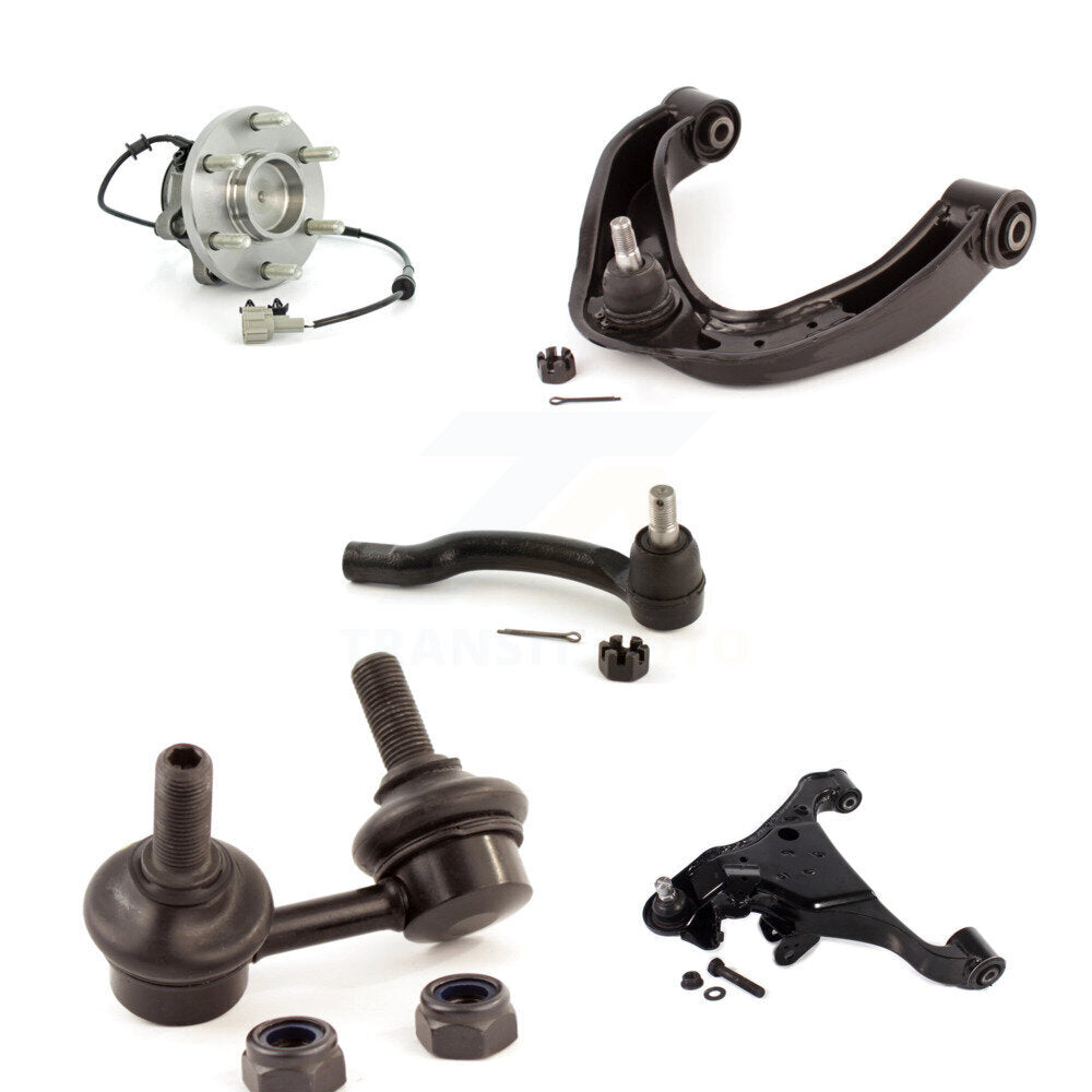 Bearing Lower Upper Control Arm Outer Tie Rod Link Front Left Kit (5Pc) For RWD