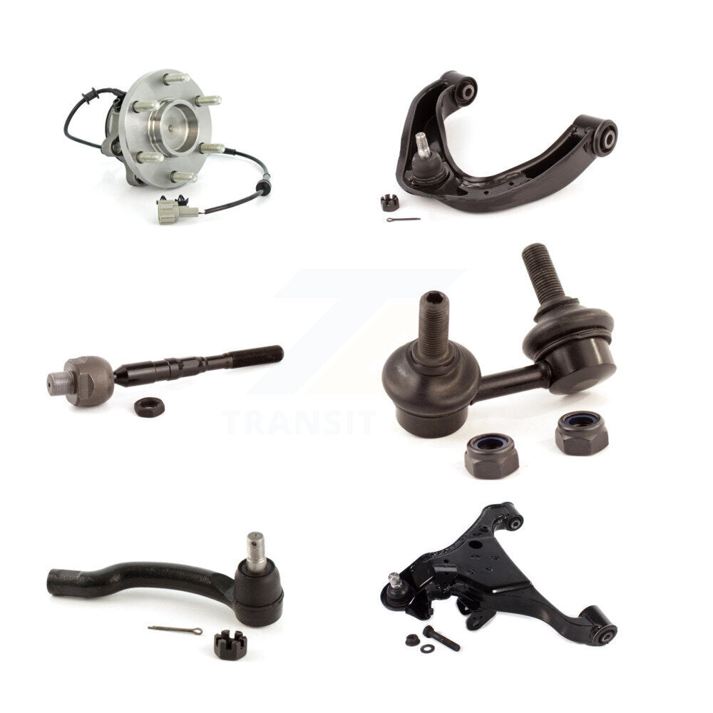 Bearing Lower Upper Control Arm Tie Rod Link Front Left Kit (6Pc) For Nissan RWD
