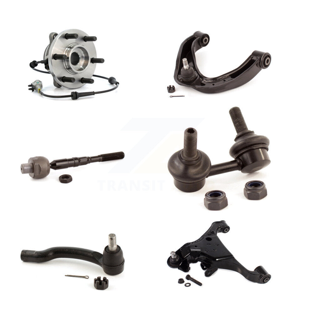 Bearing Lower Upper Control Arm Tie Rod Link Front Left Kit (6Pc) For Nissan 4WD