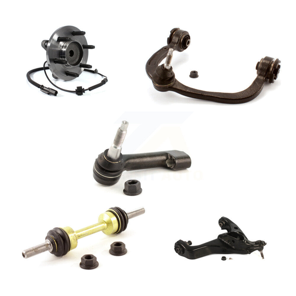 Bearing Lower Upper Control Arm Outer Tie Rod Link Front Left Kit (5Pc) For Ford