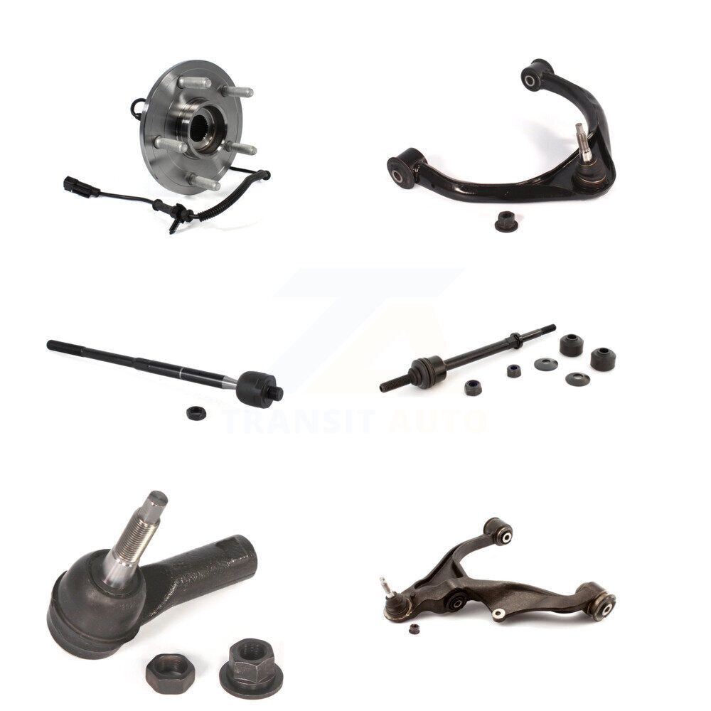 Bearing Lower Upper Control Arm Tie Rod & Link Front Left Kit (6Pc) For Ram 1500