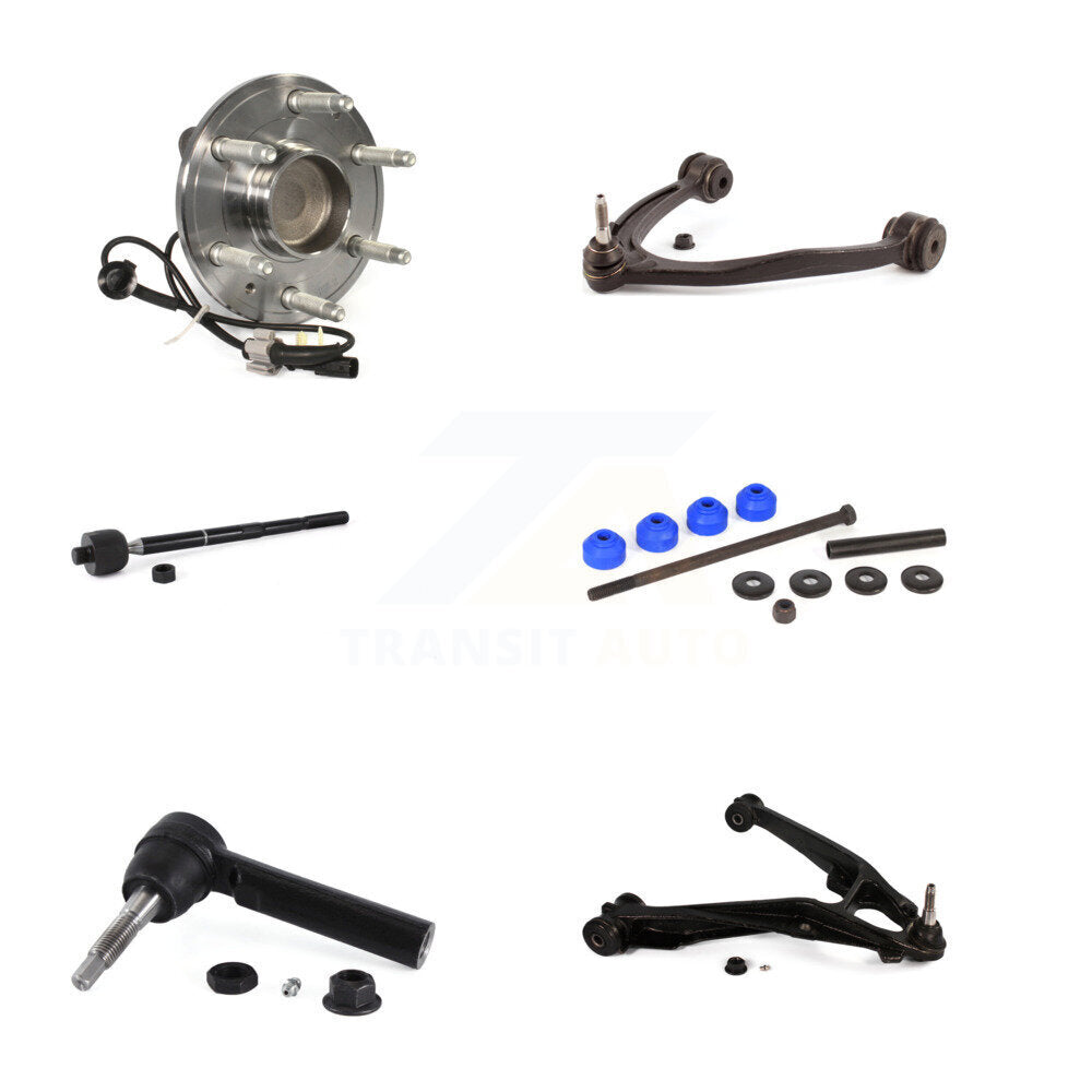 Bearing Lower Upper Control Arm Tie Rod Link Front Left Kit (6Pc) For GMC Sierra