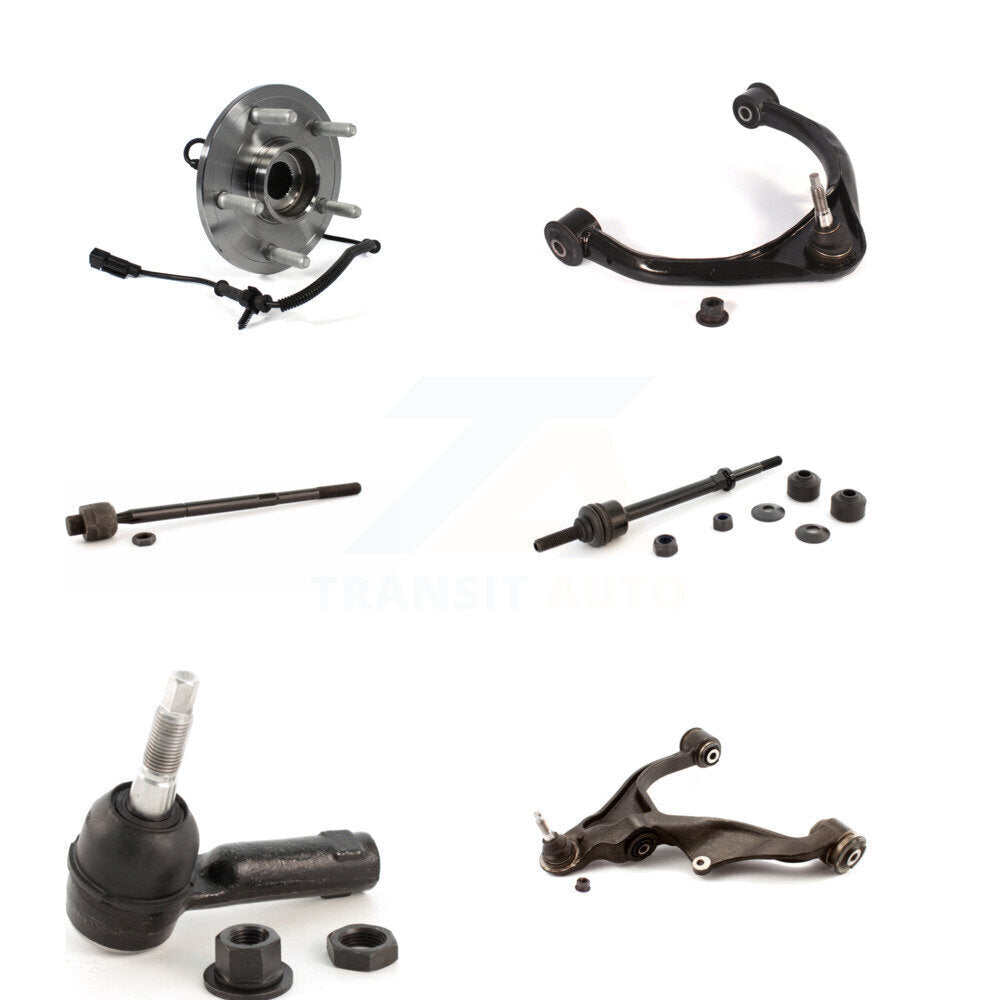 Bearing Lower Upper Control Arm Tie Rod & Link Front Left Kit (6Pc) For Ram 1500