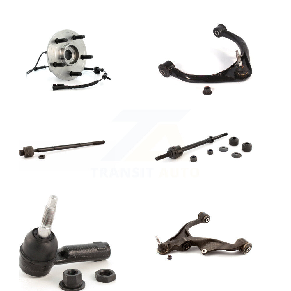 Hub Bearing Lower Upper Arm Tie Rod Link Front Left Kit (6Pc) For Dodge Ram 1500