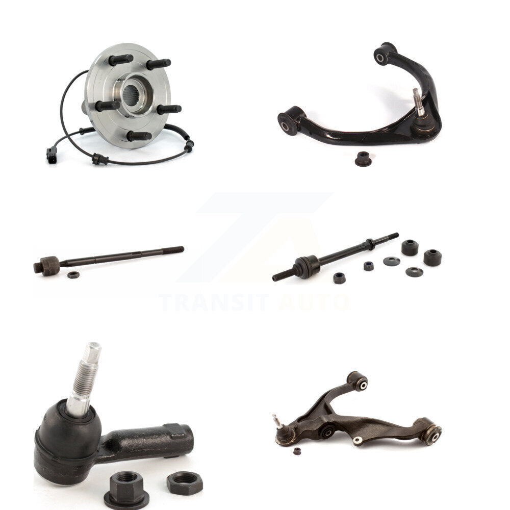 Bearing Lower Upper Control Arm Tie Rod & Link Front Left Kit (6Pc) For Ram 1500