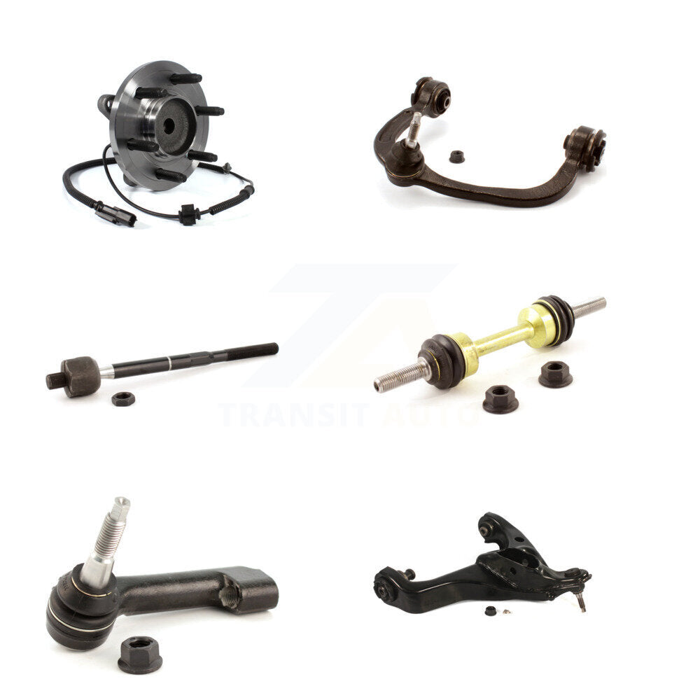 Bearing Lower Upper Control Arm Tie Rod Link Front Left Kit (6Pc) For Ford F-150