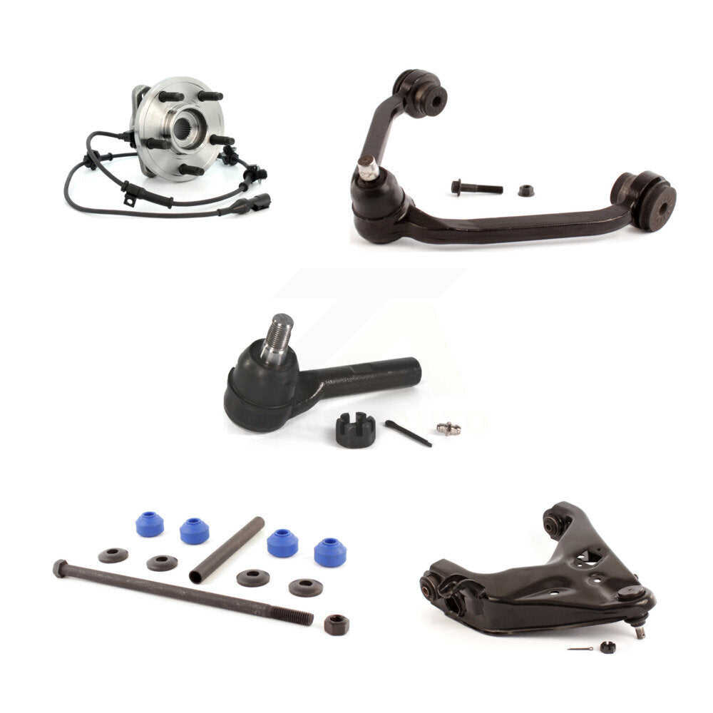 Bearing Lower Upper Control Arm Outer Tie Rod Link Front Left Kit (5Pc) For Ford