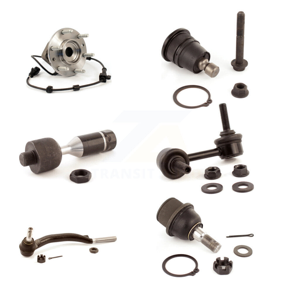 Bearing Upper Lower Ball Joint Tie Rod & Link Front Left Kit (6Pc) For GMC Envoy