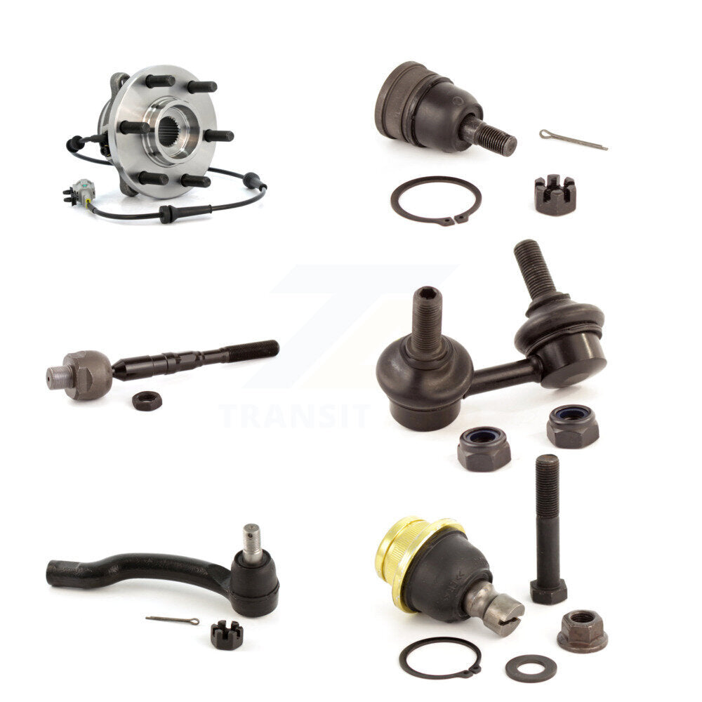 Bearing Upper Lower Ball Joint Tie Rod Link Front Left Kit (6Pc) For Nissan 4WD