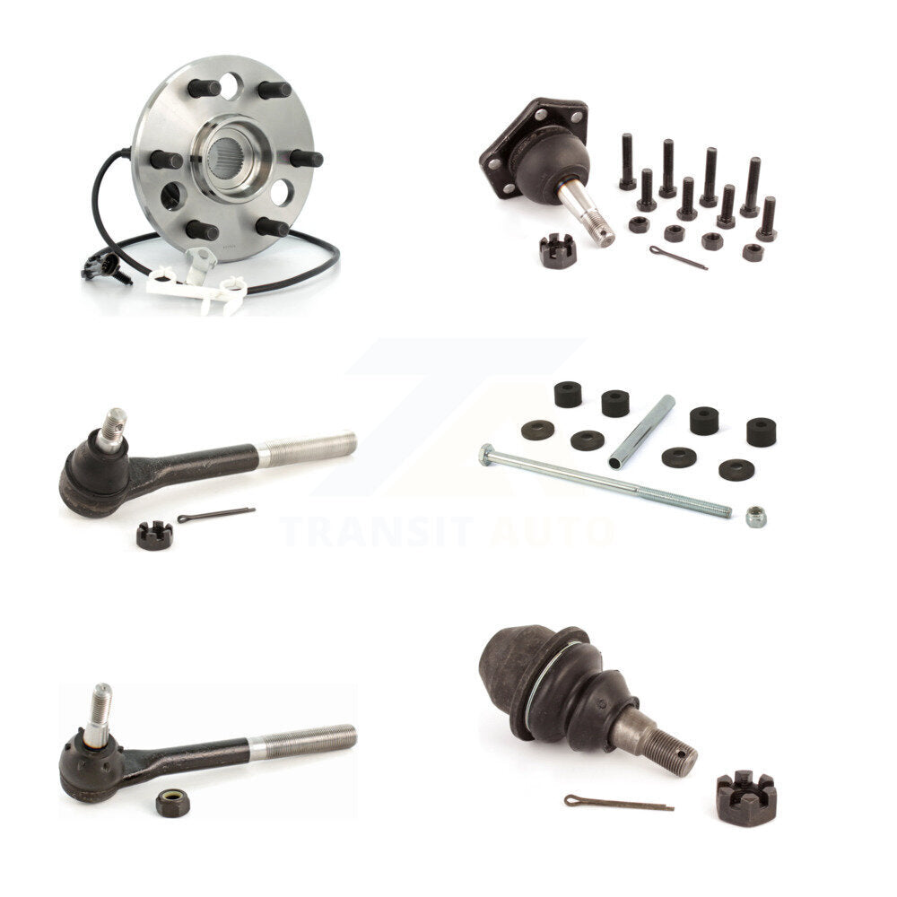 Hub Bearing Upper Lower Ball Joint Tie Rod Link Front Kit For Cadillac Escalade